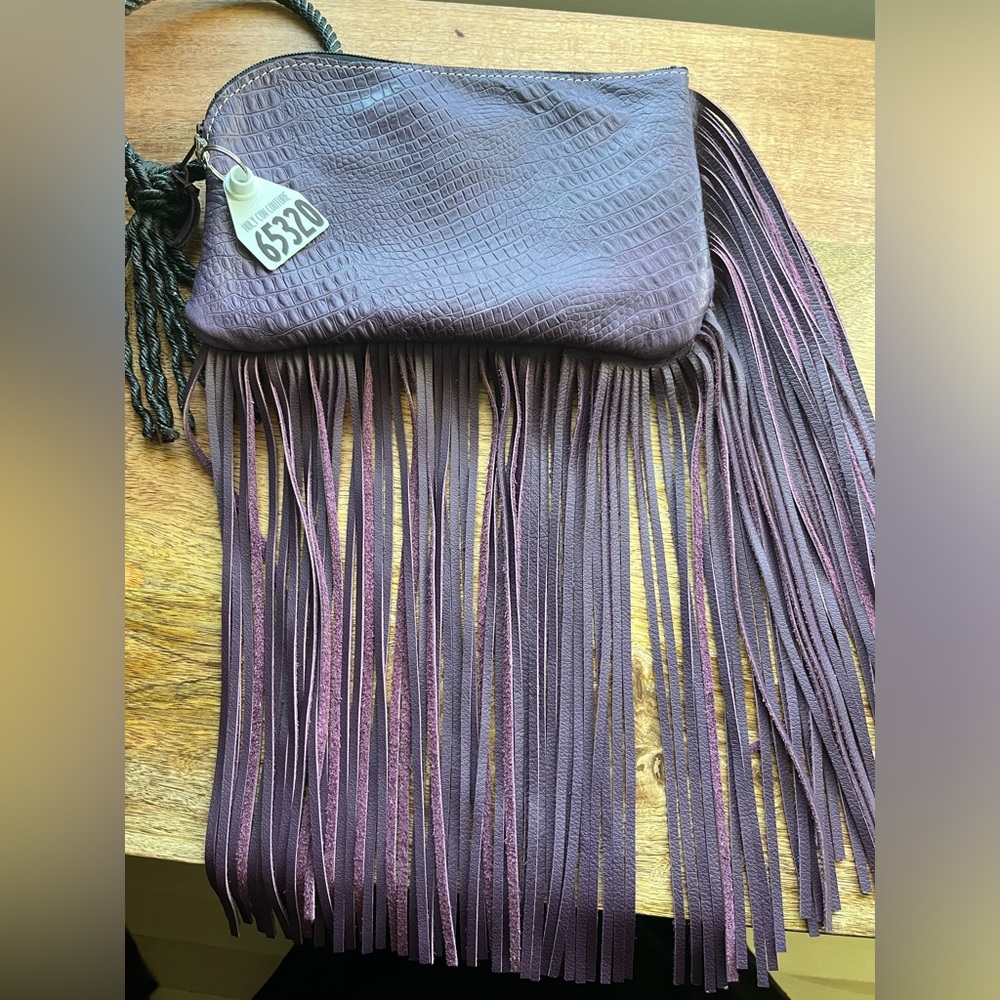 Purple Holy cow couture rope clutch